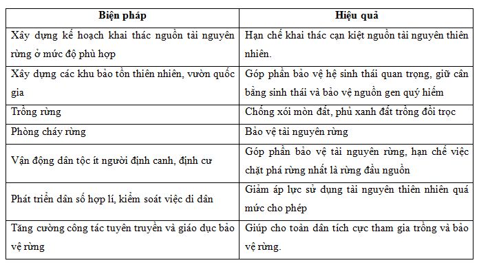 biện pháp bảo vệ rừng